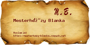 Mesterházy Blanka névjegykártya